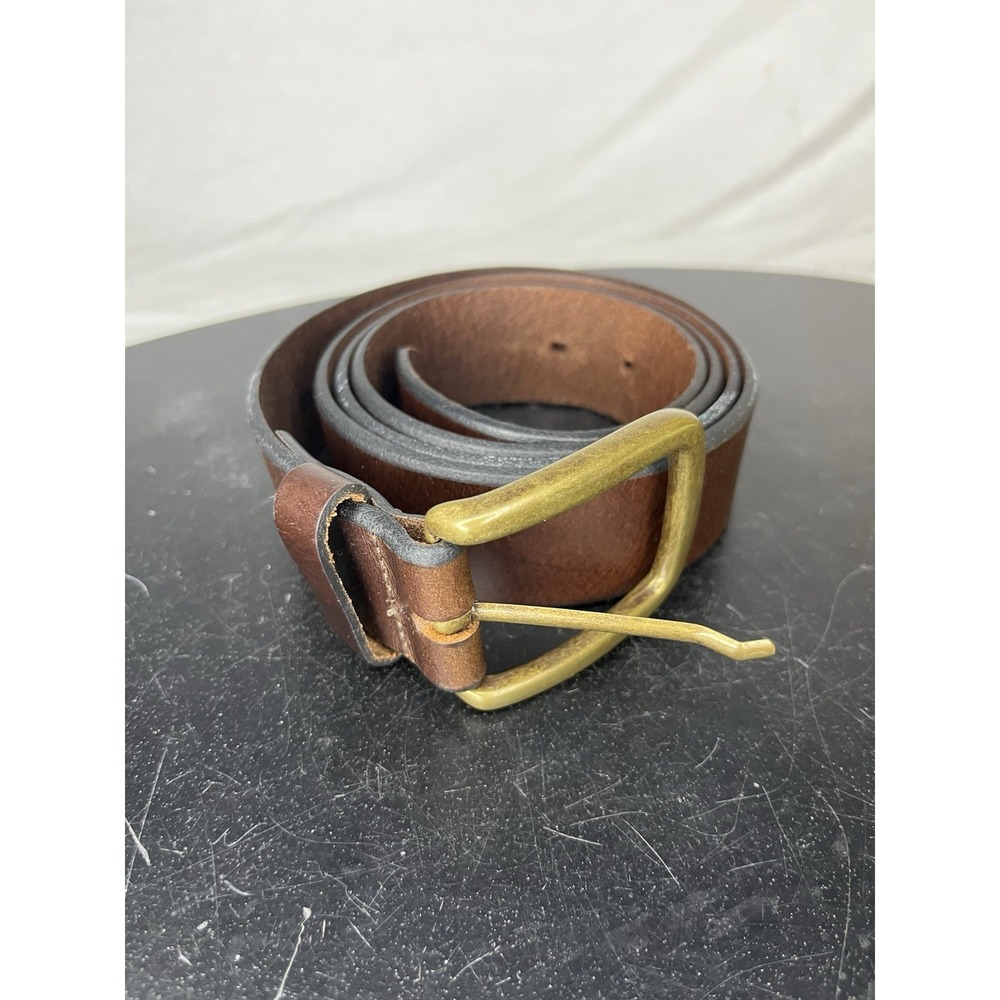 LL Bean 1912 Jean Belt Men's Size 44 Brown Leather Made in UK 288062 Casual